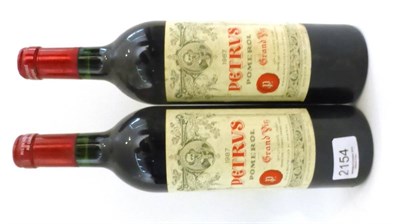 Lot 2154 - Petrus 1987, Pomerol (x2) (two bottles) U: into neck/high fill, slight bin soiling to label