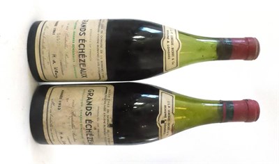 Lot 2197 - Domaine de la Romanee-Conti Grands Echezeaux Grand Cru 1953 & 1961 (two bottles) U: 7cm and 7.5cm