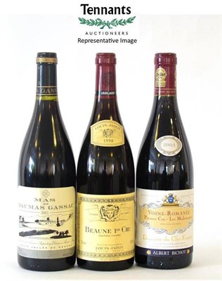 Lot 2200 - Domaine du Clos Frantin Vosne Romanee Premier Cru Les Malconsorts 2003 (x3); Louis Jadot Beaune...