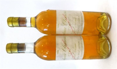 Lot 2229 - Chateau Climens 1966, Sauternes (x2) (two bottles) U: into neck and top shoulder