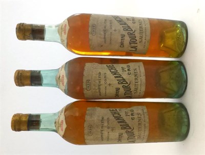 Lot 2241 - Chateau La Tour Blanche 1939, Sauternes (x3) (three bottles) U: 2x upper shoulder, 1x upper/mid...