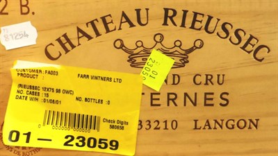 Lot 2250 - Chateau Rieussec 1998, Sauternes, owc (twelve bottles)