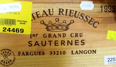 Lot 2253 - Chateau Rieussec 1999, Sauternes, owc (twelve bottles)