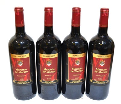 Lot 2335 - Marques de Caceras Rioja Crianza 2011, magnum (x4) (four magnums