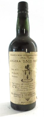 Lot 2350 - Blandy's Bual Commemoration Solera Madeira 1811, bottle 218/475 U: into neck, slightly bin...