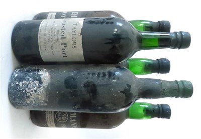 Lot 2400 - Taylors Crusted 1969; Ehrmanns 40 Year Old Tawny; Unknown (five bottles) U: all top shoulder