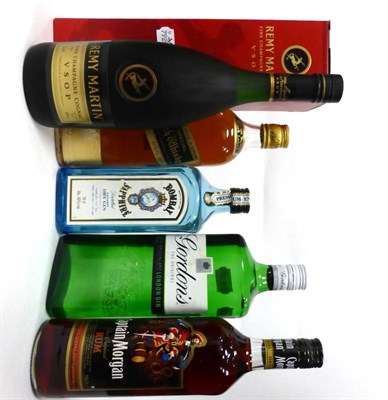 Lot 2419 - A Mixed Parcel Comprising: Johnnie Walker Black Label; Bombay Sapphire; Gordons Litre; Captain...