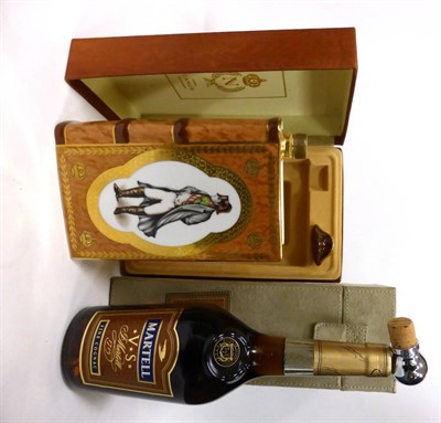 Lot 2434 - Camus Napoleon Cognac Ceramic 'Book' Decanter; Martell VS Cognac, both in original packaging...