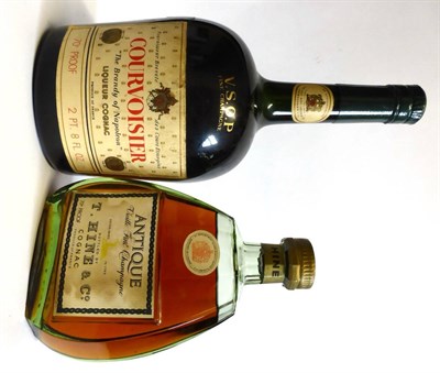 Lot 2447 - Hine Antique Vielle Fine Cognac, 70 proof; Courvoisier VSOP Fine Champagne Cognac Circa 1950's,...