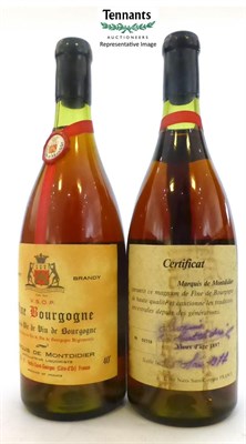 Lot 2463 - Marquis de Montdidier Fine de Bourgogne VSOP 1897, magnum, bottled 1977, each bottle with a...