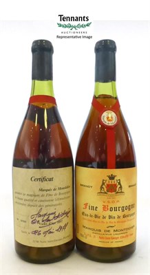 Lot 2466 - Marquis de Montdidier Fine de Bourgogne VSOP 1897, magnum, bottled 1977, each bottle with a...