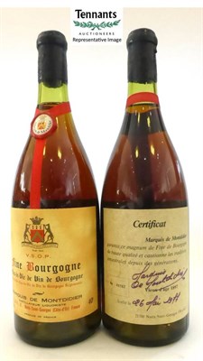 Lot 2467 - Marquis de Montdidier Fine de Bourgogne VSOP 1897, magnum, bottled 1977, each bottle with a...