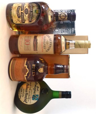 Lot 2520 - Dufftown Glenlivet 10 Year Old, 75cl, 40%; Bells Connoisseur, 75cl, 40%; Chivas Regal 12 Year...