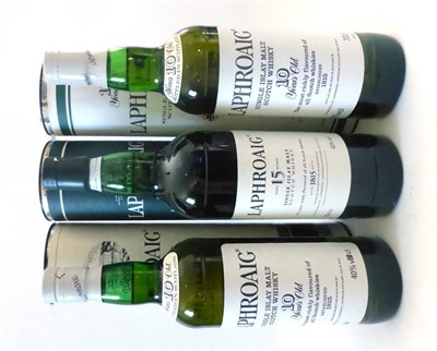 Lot 2555 - Laphroaig 10 Year Old Pre Royal Warrant with Label Miss-Print, 70cl, 40%; Laphroaig 10 Year Old Pre