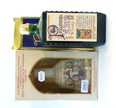 Lot 2561 - Pinwinnie 12 Year Old, 75cl, 43%; Bells Prince Andrew/Sarah Ferguson Decanter (two bottles)