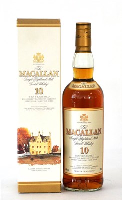 Lot 2575 - The Macallan 10 Year Old - Old Style Cream Label and Carton,  700ml, 40%