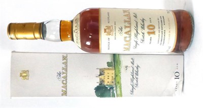 Lot 2577 - The Macallan 10 Year Old Old Style Cream Label, 70cl, 43%, in original carton