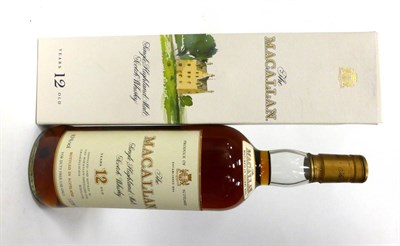 Lot 2579 - The Macallan 12 Year Old Old Style Cream Label 'Duty Free Use Only',  litre, 43%, in original...