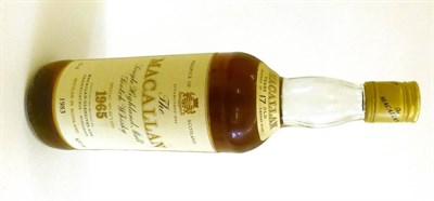 Lot 2585 - The Macallan 1965 17 Year Old, bottled 1983, 75cl, 43% U: very top shoulder, dusty labels