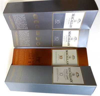 Lot 2588 - The Macallan Comprising: Fine Oak 10 Year Old (x3); 10 Year Old, all 700ml, 40%, all with...