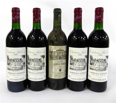 Lot 2017 - Chateau Leoville Barton 1990, St Julien; Chateau Bel Air 1989 (x4) (five bottles)