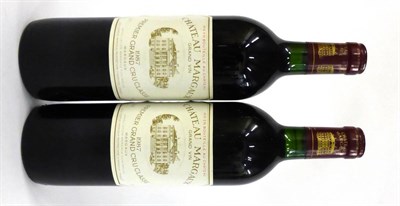 Lot 2021 - Chateau Margaux 1987, Margaux (x2) (two bottles) U: into neck