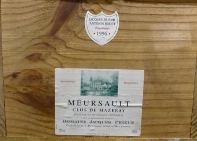 Lot 2051 - Jacques Prieur Meursault Clos de Mazeray 1996, owc (x6) (six bottles)