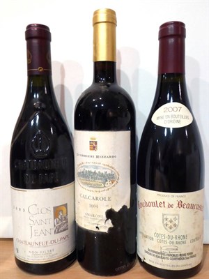 Lot 2061 - Clos Saint-Jean Chateauneuf-du-Pape 2003; Chateau de Beaucastel Cotes du Rhone Coudoulet de...