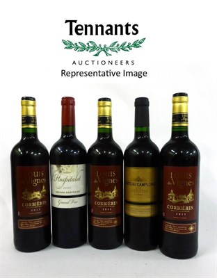 Lot 2071 - La Clape Ch l'Hospitalet 2001; Louis de VignCorbieres 2012 (x9); Chateau Camplong Corbieres...