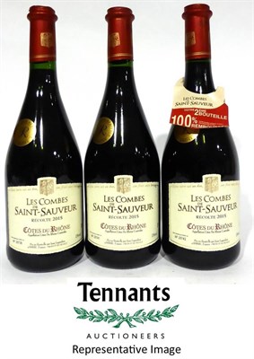 Lot 2073 - Les Combes de Saint Sauveur Cotes du Rhone 2015 (x12) (twelve bottles)