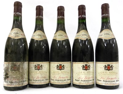Lot 2079 - Paul Jaboulet Aine Cote Rotie Les Jumelles 1996 (x5) (five bottles) U: soiled labels