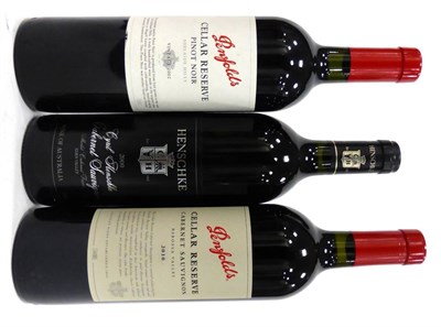 Lot 2133 - Penfolds Cellar Reserve Cabernet Sauvignon 2010; Cellar Reserve Pinot Noir 2002; Henschke...