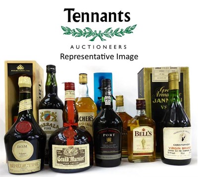 Lot 2157 - A Good Mixed Parcel of Cognac, Brandy and Spirits Including: Janneau VSOP Litre; Dubaron VSOP;...