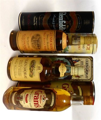 Lot 2199 - Glen Moray 12 Year Old The Highland Light Infantry Regiment, 75cl; Glenmorangie 10 Year Old...