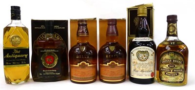 Lot 2211 - Old Style Bottlings of Blended Whisky Comprising: The Antiquary; Highland Prince, Slaintheua; Bells