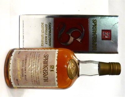 Lot 2219 - Springbank 21 Year Old Style Label, 75cl, 46%, in original metallic carton