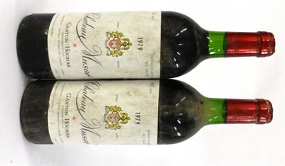 Lot 2114A - Chateau Musar Gaston Hochar 1979 (x2 (two bottles) U: top shoulder, labels detached when...