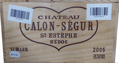 Lot 2007 - Chateau Calon-Segur 2005, Saint-Estephe, owc (twelve bottles)