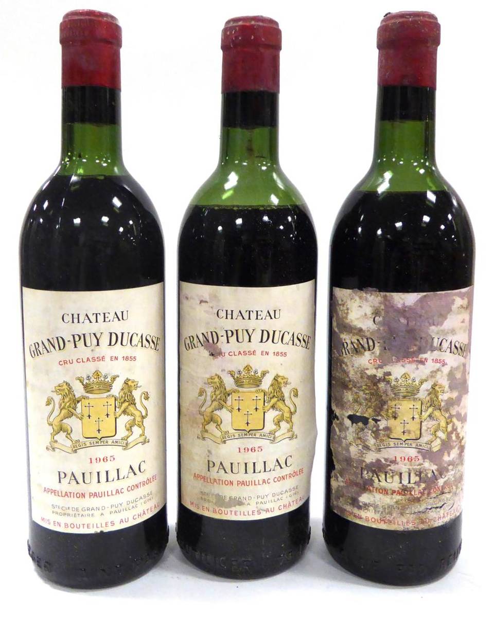 Lot 2020 - Chateau Grand-Puy Ducasse 1965, Pauillac (x6) (six bottles)