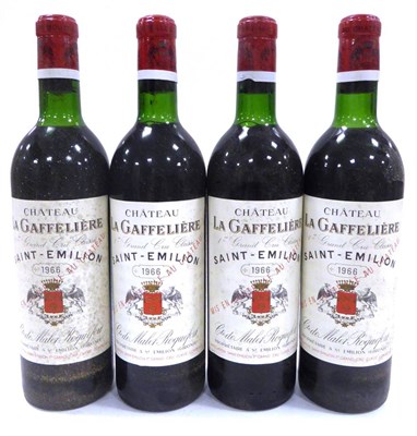 Lot 2025 - Chateau La Gaffeliere 1966, St Emilion Grand Cru (x4), owc (four bottles) U: top shoulder, with...