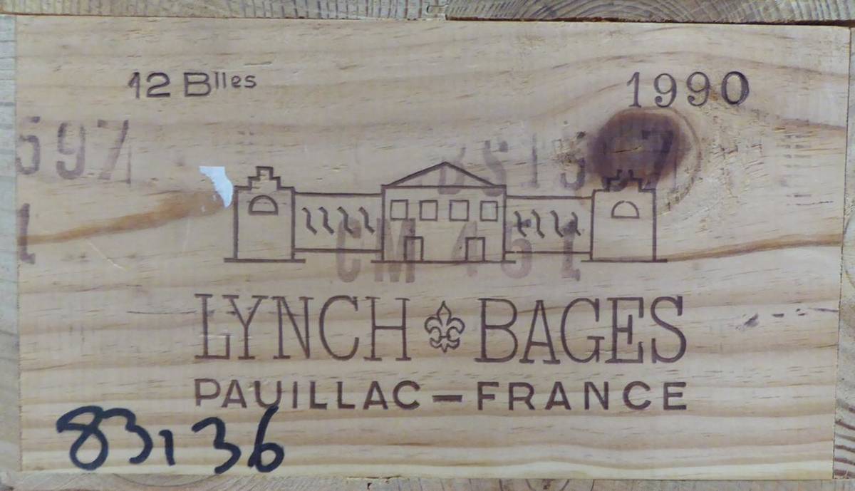 Lot 2042 - Chateau Lynch-Bages 1990, Pauillac, owc (twelve bottles)   Removed from the Wine Society 13th...