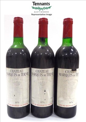 Lot 2046 - Chateau Marquis de Terme 1974, Margaux (x8) (eight bottles) U: mixed levels