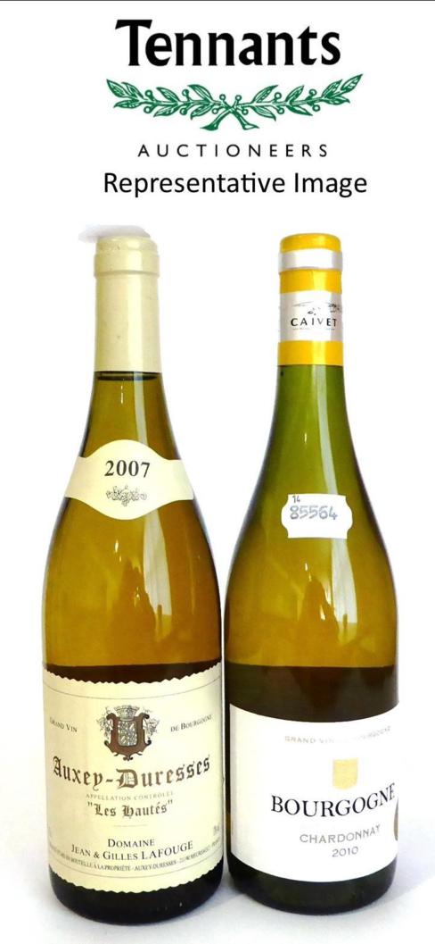 Lot 2061 - Auxey Duresses Les Hautes 2007, Dom Lafouge (x3); Bourgogne Chardonnay 2010, Calvet (x6) (nine...