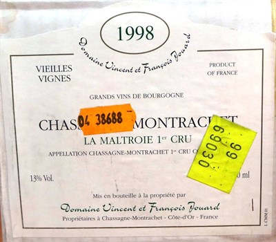 Lot 2063 - Chassagne Montrachet 1er Cru Maltroie VV 1998, Domaine Vincent et Francois Jouard (x12) (twelve...
