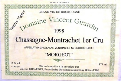 Lot 2064 - Chassagne Montrachet 1er Cru Morgeot 1998, Domaine Vincent Girardin, half bottle (x24) (twenty four