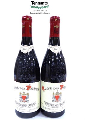 Lot 2098 - Clos des Papes Chateauneuf-du-Pape 2001, Rhone, half case, oc (six bottles)