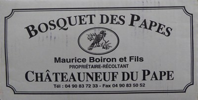 Lot 2102 - Domaine Bosquet des Papes Chateauneuf-du-Pape Chante le Merle Vieilles Vignes 2001, Rhone, half...