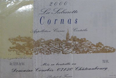 Lot 2104 - Domaine Courbis Cornas La Sabarotte 2001, Rhone, half case, oc (six bottles)