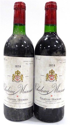 Lot 2176 - Chateau Musar Gaston Hochar 1979 (x2 (two bottles) U: top shoulder, labels detached when...