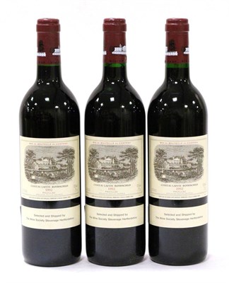 Lot 2045 - Chateau Lafite Rothschild 1992, Pauillac (x3) (three bottles) U: high fill